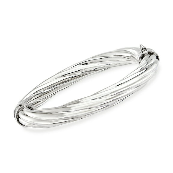 Ross-Simons Italian Sterling Silver Twisted Oval Bangle Bracelet, Women's, Adult
