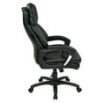 thumbnail image 3 of Oversized Faux Black Leather Executive Chair with Padded Loop Arms, 3 of 3