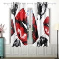 thumbnail image 2 of Lips Curtains Black Out 63 Inch Length Curtains for Sliding Glass Doors Bedroom Living Room 2 Panels Set, 2 of 5