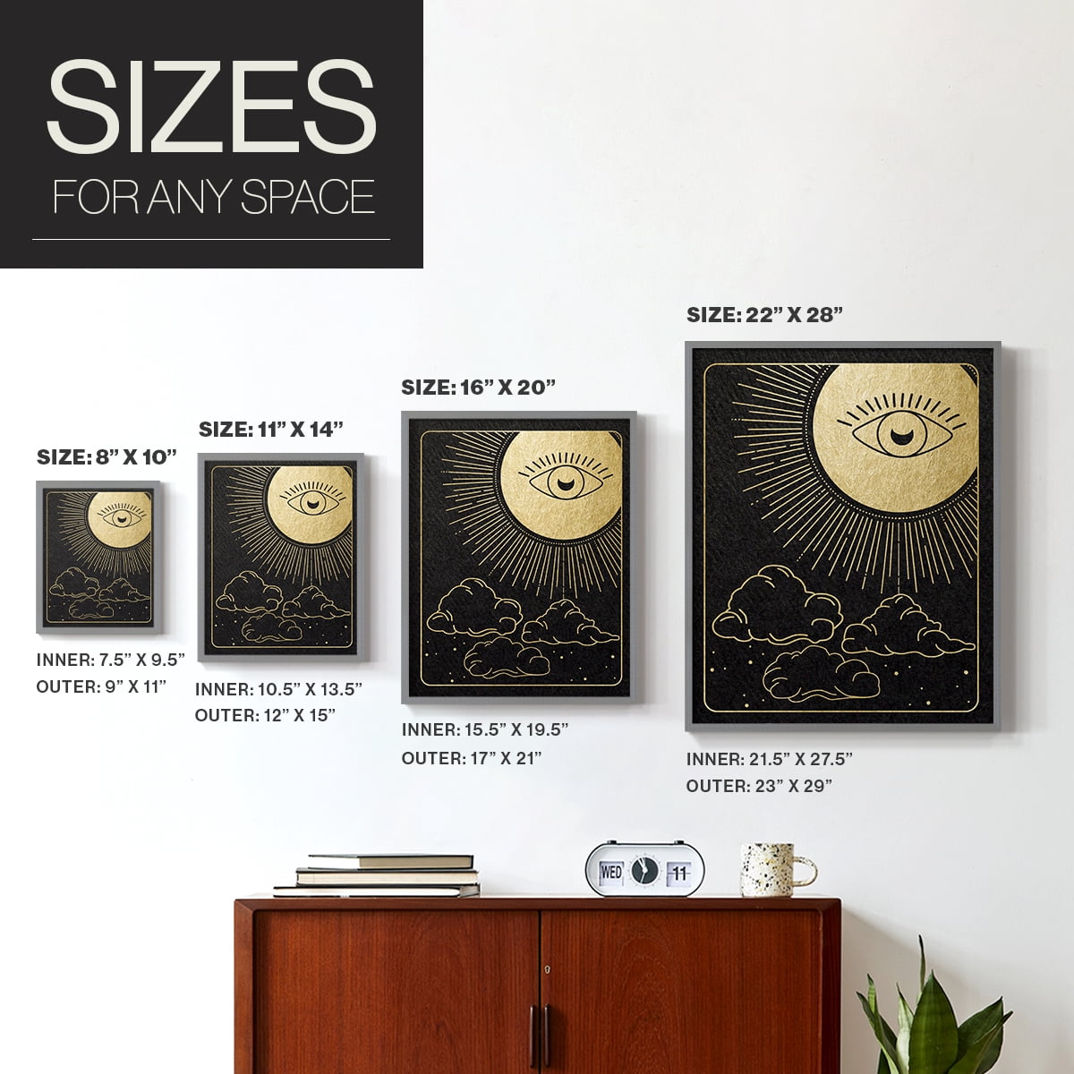 Celestial Eye in Paper Solid Wood 16 x 20 Framed Print