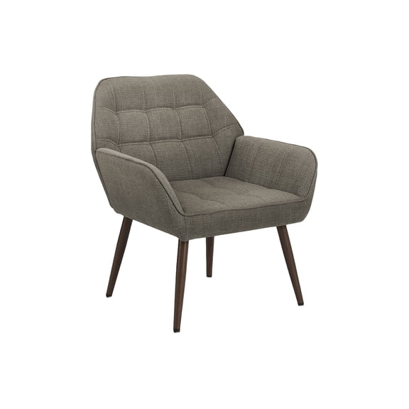 Accent Chair - 29"h - Upholstered - Living Room - Light Brown Fabric - Walnut