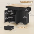 thumbnail image 2 of HOMCOM Mobile Kitchen Island with Power Outlet Drop Leaf Kitchen Cart Black, 2 of 8