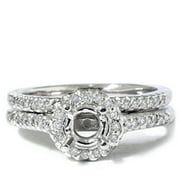 Pompeii 1/4ct Pave Halo Diamond Mount Engagement Ring Setting (G/H,I1)