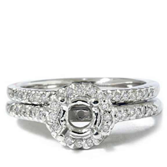 Pompeii 1/4ct Pave Halo Diamond Mount Engagement Ring Setting (G/H,I1)