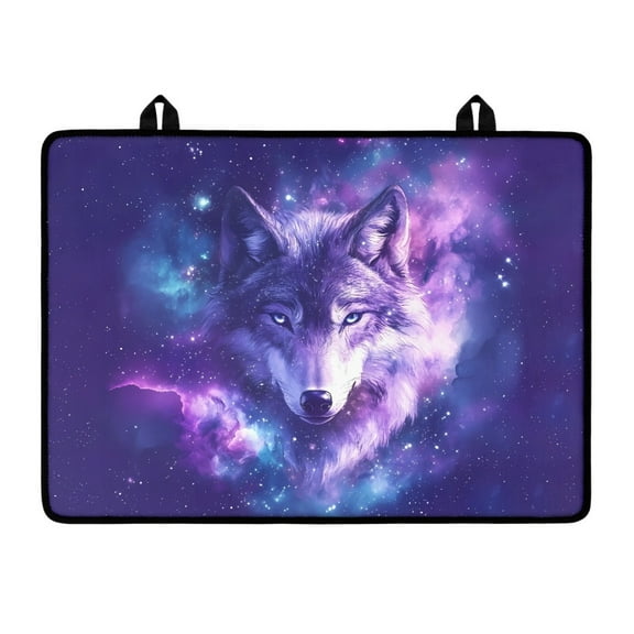 SEANATIVE Stove Top Cover for Electric Stove Multi-Purpose Stove Dust-proof Cover Protector with Hanging Loops Heat-Resistant Stovetop Mat for Induction Cooktops, Wolf Galaxy Violet