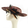 thumbnail image 5 of Slccxzc PU Tricorn Pirate Hat Feather Decor Adult Headwear, 5 of 7
