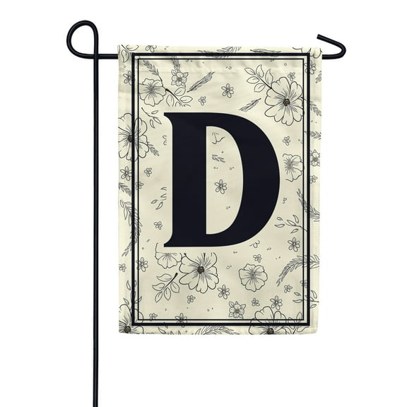America Forever Spring Monogram Garden Flag Letter D 12.5 x 18 inches Double Sided Vertical Outdoor, Yard, Lawn, Beautiful Flowers, Floral Design, Welcome Spring Seasonal Art