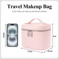 thumbnail image 2 of Bolsa de maquillaje de viaje con compartimentos y asa, bolsa de aseo portátil para mujer, Rosa (7.6 x 5.5 x 6 pulgadas), M(7.6*5.5*6 in), Moderno, 2 of 3