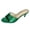Green, variant on Pointed Heel Womens Sandals Open Toe Heeled Mules Satin Stiletto Design Comfortable Classic Wedding Elegant Dress Shoes Green Size 9