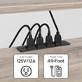 thumbnail image 3 of ZXNYH TV Stand with Power Outlets to 75 Inches, TV Console Table with Open Storage Shelves Cabinet, Industrial Media Entertainment Center for Living Room Bedroom, Rustic Brown and Black, 3 of 6