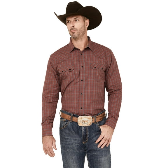 Cody James Men's Fire Mountain Long Sleeve Plaid Print Snap Western Shirt - CJHO22W42-RED