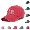 thumbnail image 3 of Lake Ontario Baseball Hat Unisex Adjustable Dad Cap Classic Embroidered Lettering Cotton Sun Hat Great Lakes Casual Outdoor Headwear, 3 of 6