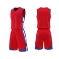 thumbnail image 2 of RKSTN Soccer Maillot Enfants Sans Manches Col Rond Chandail de Soccer avec Shorts Ensemble d'Uniforme d'Entraînement 2 Pcs Ensemble de Maillot de Soccer (Rouge, TP) Unisexe, 2 of 5