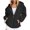 Black1, variant on Womens Striped Print Hooded Fleece Coats Loose Fleece Lined Warm Lightweight Jacket with Pockets