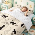 thumbnail image 3 of meiyoeat Beige Cat Silhouette Pattern Twin Comforter Sets,Minimal Print Bedding Set For Girl,Reversible,2 Pieces,1 Comforter and 1 Pillowcase, 3 of 7