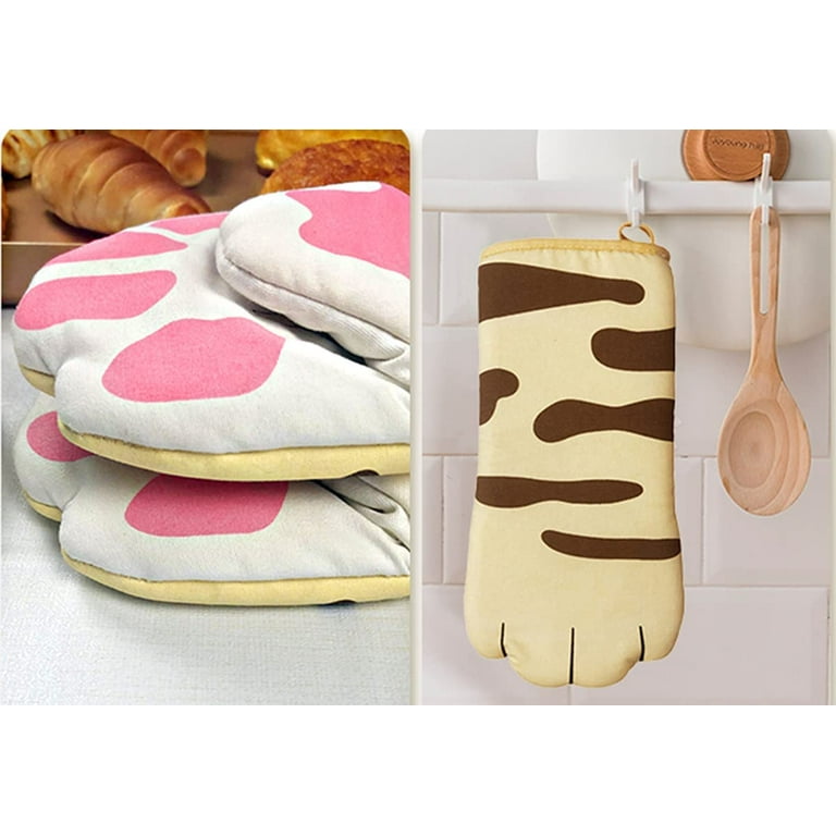 Cute Cat Kitten Oven Mitts and Pot Holders Set of 4, Oven Mittens and  Potholders Heat Resistant Gloves for Kitchen Cooking Baking Grilling BBQ
