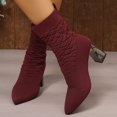 thumbnail image 2 of Taqqpue Women's Sock Boots Plus Size Pointed Toe Slip On Stretch Mid Heel Comfortable Ankle Booties for Women Size 5.5-11 Fashion Stretch Shoes Casual Walking Footwear Trendy Street, 2 of 10
