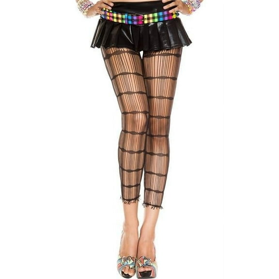 Strings Spandex Footless Tights, Black