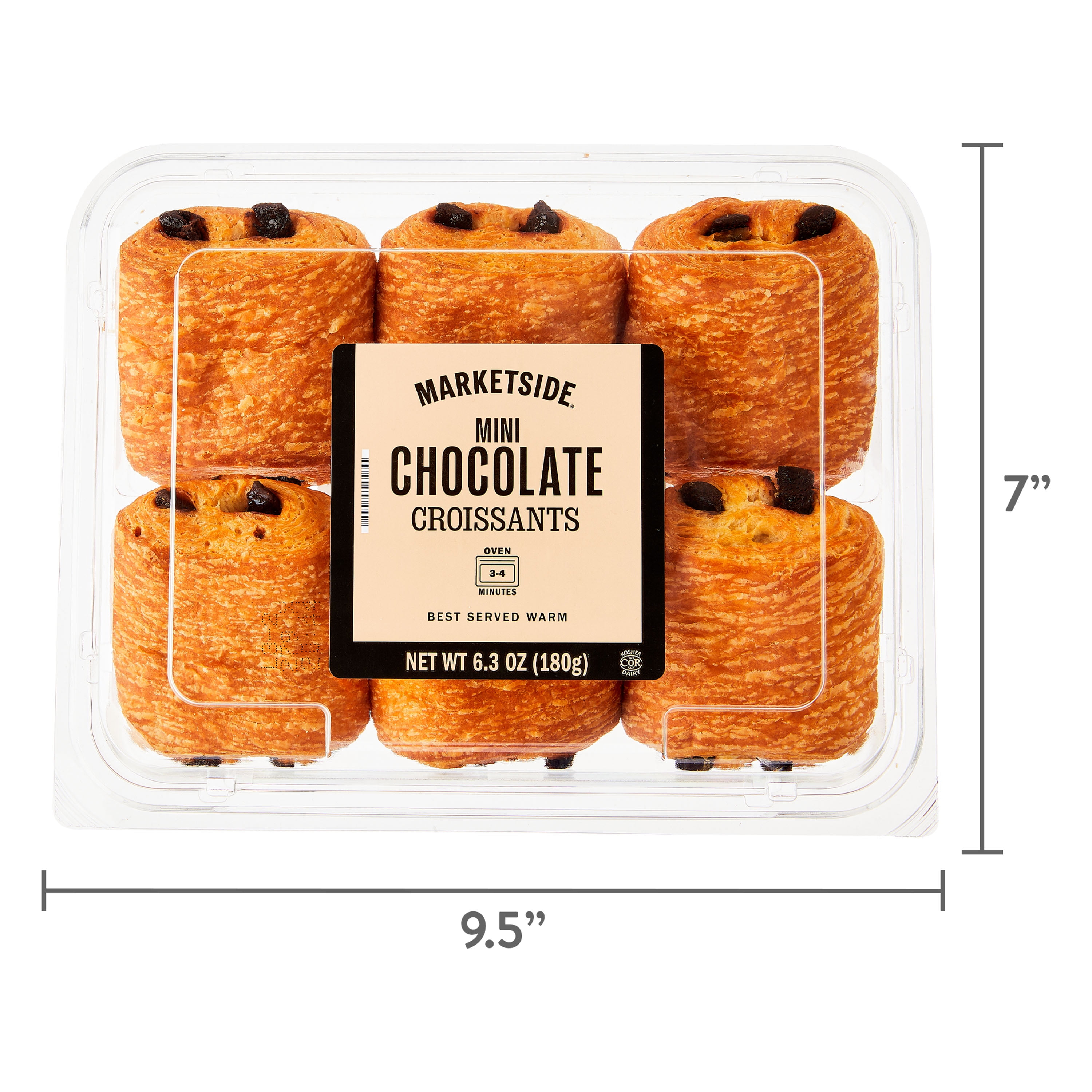 Marketside Mini Chocolate Baked Croissants, 6.35 oz, 6 Count