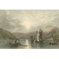 thumbnail image 2 of Bartlett, William H. 24x17 Gold Ornate Wood Framed with Double Matting Museum Art Print Titled - Pastoral Riverscape II, 2 of 4