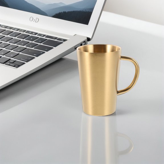 ETEREAUTY Stainless Steel Travel Coffee Mug with Insulation and Comfortable Handle, Perfect for Picnics and Outdoor Use