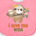 thumbnail image 4 of Inktastic Sloth I Love My Oma Boys or Girls Baby Bib, 4 of 4