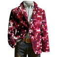 thumbnail image 5 of oqasdz Blazer for Men Festive Corduroy Sequin Print for Ready Jacket for Stretch Slim Fit Dress Coat Daily Formal Outdoor Activities, 5 of 5