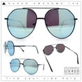 thumbnail image 2 of Iconic Tear Drop Oversize Metal Rim Racer Sunglasses Black - Blue Mirror, 2 of 7