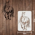 thumbnail image 3 of Large Plastic Reusable Drawing Painting Stencils Templates for Painting on Scrapbook Fabric Tiles Floor Furniture Wood Rectangle House Pattern, 3 of 9