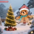 thumbnail image 4 of Metal Hanging Christmas Tree-Shaped Wind Spinner - Cheerful Bear Design with Concentric Circle Pattern for Yard & Garden Decor, 4 of 7