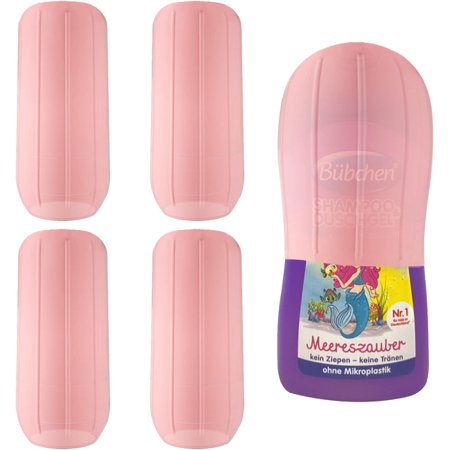 Elastic Sleeves for Leak Proofing Travel Container in Luggage, for Standard and Travel Sized Toiletries, 4 Pack Reusable Silicone Leak Locks Toiletry Skins, Toiletry Covers for Any Means of Transport