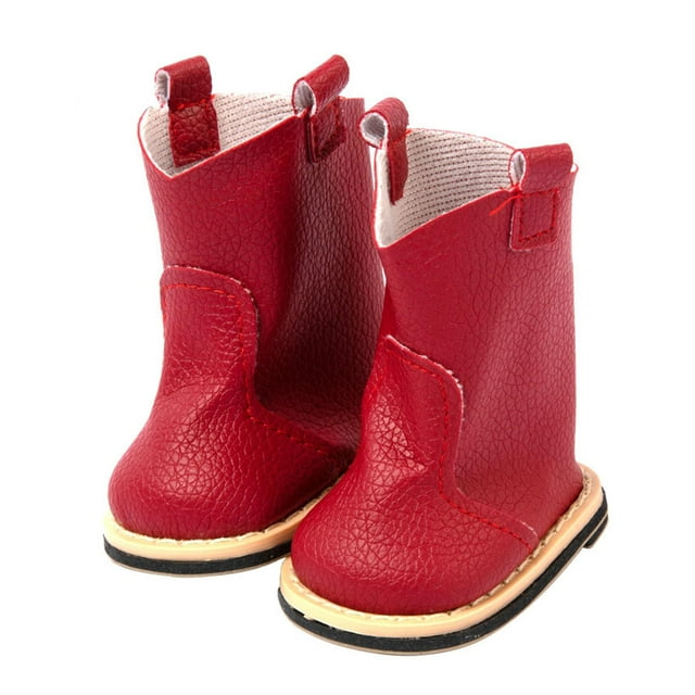 Vêtements de Poupée Fille Chaussures de Poupée pour Noël Nouvel An Rouge