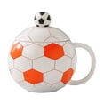 thumbnail image 2 of EGNMCR Football Themed Mug With Lid Spoon Gift Box Cute Ceramic Coffee Tea Cup A Great Gift For Sports Fans Ceramic cup, 2 of 7