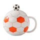 thumbnail image 2 of Football Themed Mug With Lid Spoon Gift Box Cute Ceramic Coffee Tea Cup A Great Gift For Sports Fans, 2 of 7
