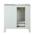thumbnail image 4 of Silkroad Exclusive V0290WW36L 36 in. Carrara White Marble Top Single Sink Bathroom Vanity, 4 of 5