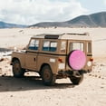thumbnail image 6 of Gaeub Breast Cancer Pink Ribbons Awareness 14-17in Tire Cover, Spare Tire Cover, for Camper Caravan, Trailer, Car, Truck, SUV, Jeep - 15 inch, 6 of 9