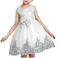 thumbnail image 5 of Juslio Dresses Girls Round Neck Kids Flower Clothing Sleeveless Girls Dress, 5 of 5