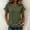 *Army Green, variant on Women's V Neck Short Sleeve T-Shirt,Casual Solid Color Frayed Edge Top Army Green,Women's Plus XL