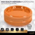 thumbnail image 4 of Disposable Plastic Plates Orange, 7 Inches Plastic Dessert Plates, Strong and Sturdy Disposable Plates for Party, Dinner, Holiday, Picnic, or Travel Party Plates, Pack of 50 - By Amcrate, 4 of 6