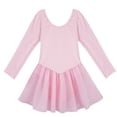 thumbnail image 5 of iEFiEL - Malla de ballet de manga larga para niñas, vestido con tutú, ropa de princesa para gimnasia, baile, disfraces de actuación y baile, 5 of 5