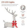 thumbnail image 3 of Best Choice Products 3-Piece 2D Deer Family Set, Lighted Christmas Outdoor Decoration w/ 175 Lights, Stakes - Silver, 3 of 8