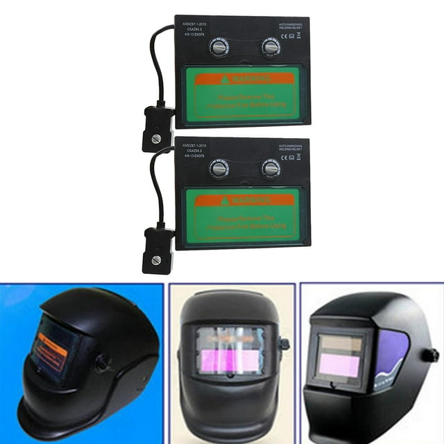 2x Reemplazo de pantalla de de lente de casco de soldadura con oscurecimiento automático solar 110x90mm, celdas solares, no requiere cambio de DYNWAVEMX Casco de soldadura Len