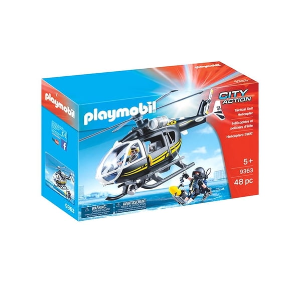 Set Playmobil City Action Helicóptero Fuerzas Especiales SWAT 48 Piezas