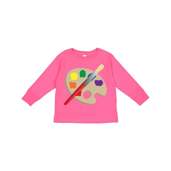 Inktastic Artist Palette and Brush Boys or Girls Long Sleeve Toddler T-Shirt