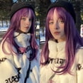 thumbnail image 6 of Long Silky Straight Hair Synthetic Wig with Bangs, Burgundy Wigs with Bangs, Natural Looking Heat Resistant Synthetic Wig for Daily Party Cosplay, 6 of 6