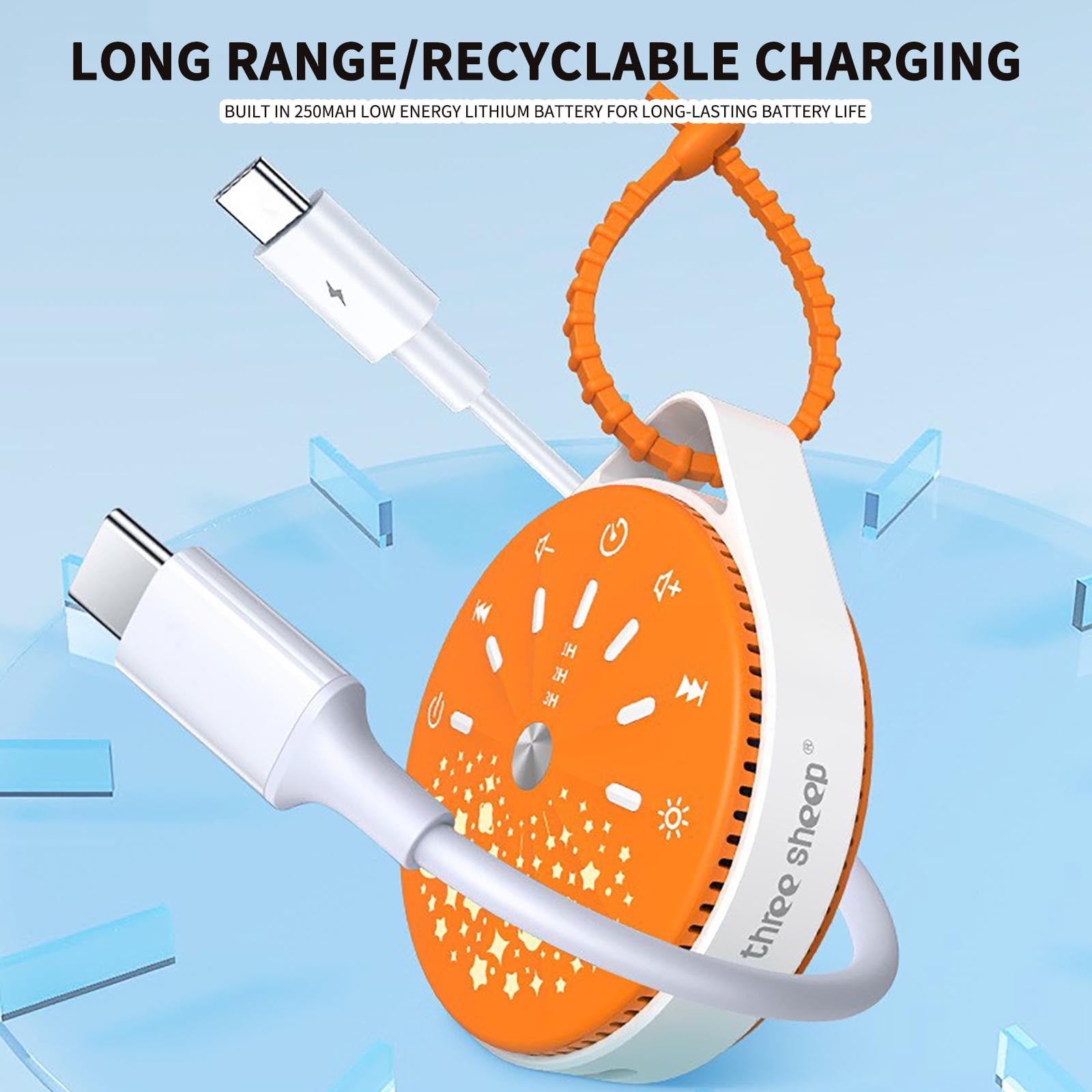 White Noise Machine Pacifier, LED Colorful Sky Night Light Soother Portable Sleep Aid, Rechargeable Travel Sound Machine with Lanyard for Stroller Crib