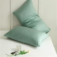 thumbnail image 1 of Nvzi Funda de almohada de color sólido de 2 piezas Artículo de lujo ligero, funda de almohada de tela seleccionada, protege tus dulces sueños 18,9 x 29,13 pulgadas (verde), 1 of 1