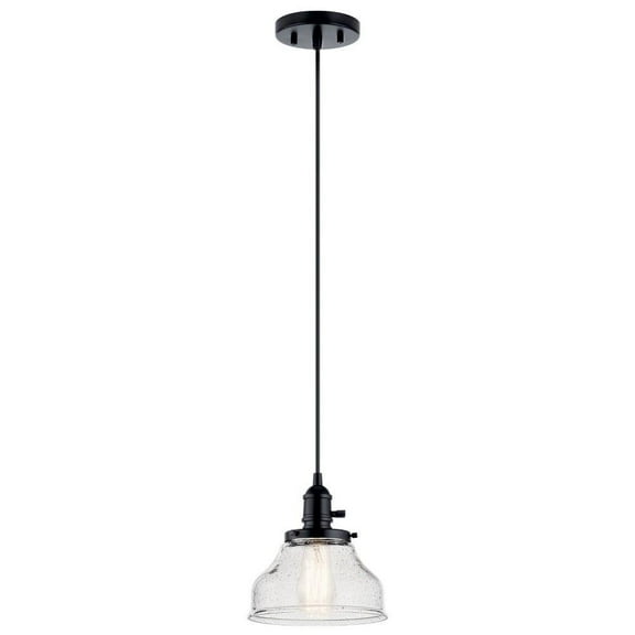 1 Light Mini Pendant with Vintage Industrial Inspirations 8.5 inches Tall By 8 inches Wide-Black Finish Bailey Street Home 147-Bel-5035901