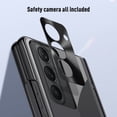 thumbnail image 3 of Dteck for Samsung Galaxy Z Fold 6 Case with Hinge Protection, Ultra Slim Plating Hard PC Clear Case with Hidden Stand Full Body Shockproof Case with Metal Camera Protector,Blue + HD Screen Protector, 3 of 5