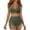 A-Army Green212, variant on Women's Twist Front Bandeau Swim Bra Removable Strap Quick Dry Beach Swimwear